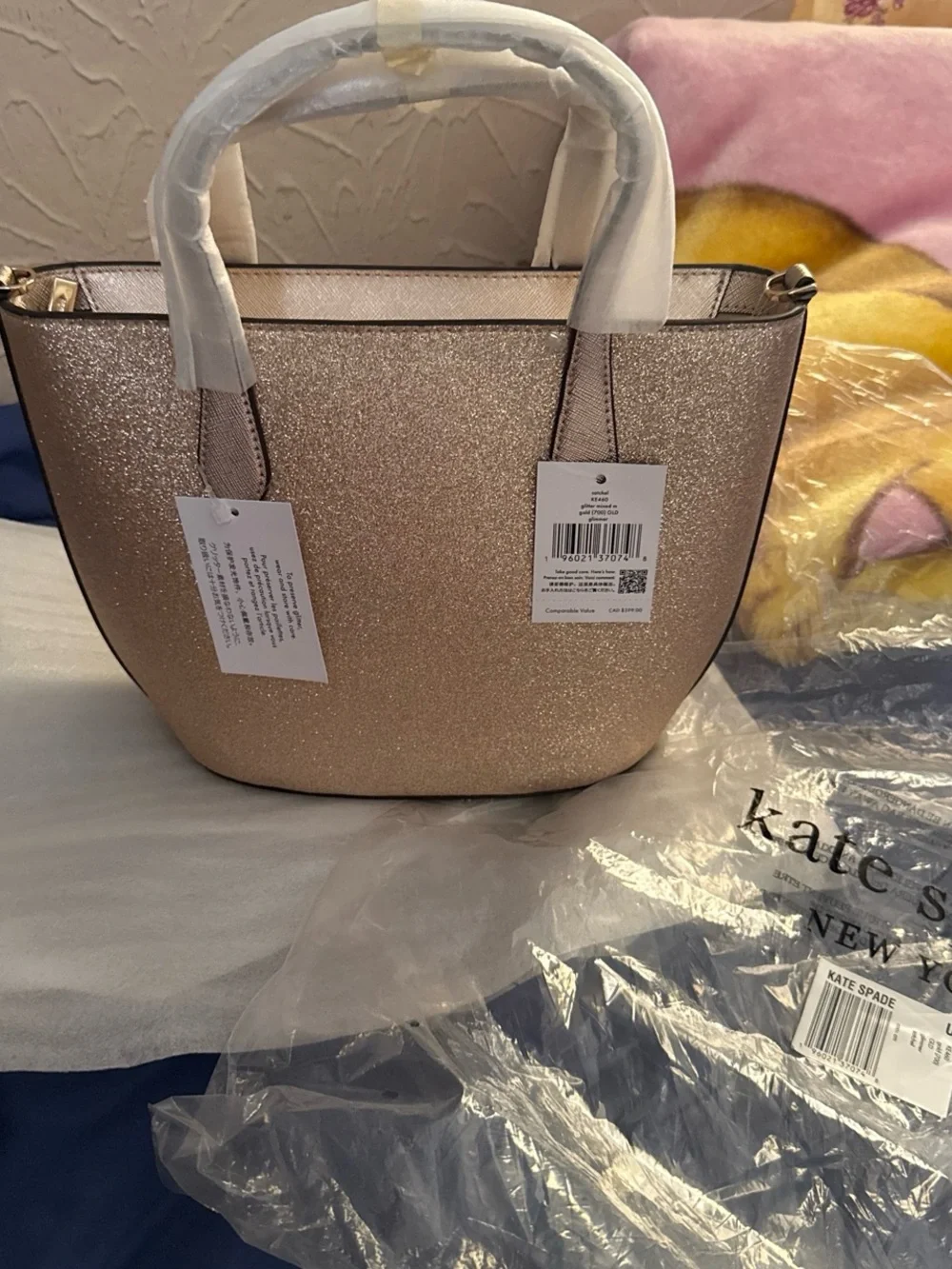 kate spade Rose Gold Glitter Satchel